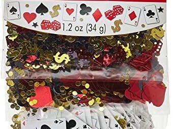 Casino Multicolor Royale Party Paper & Foil Confetti – 1.2 oz. (1 Pack) – Ideal For Poker Game Nights & Casino Themed Events
