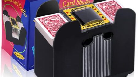 Unniweei Automatic Card Shuffler 1/2/4/6 Decks, Electric Battery-Operated Shuffler, Casino Card Game for Poker, Home Card Game, UNO, Phase10, Texas Hold’em, Blackjack, Home Party Club Game